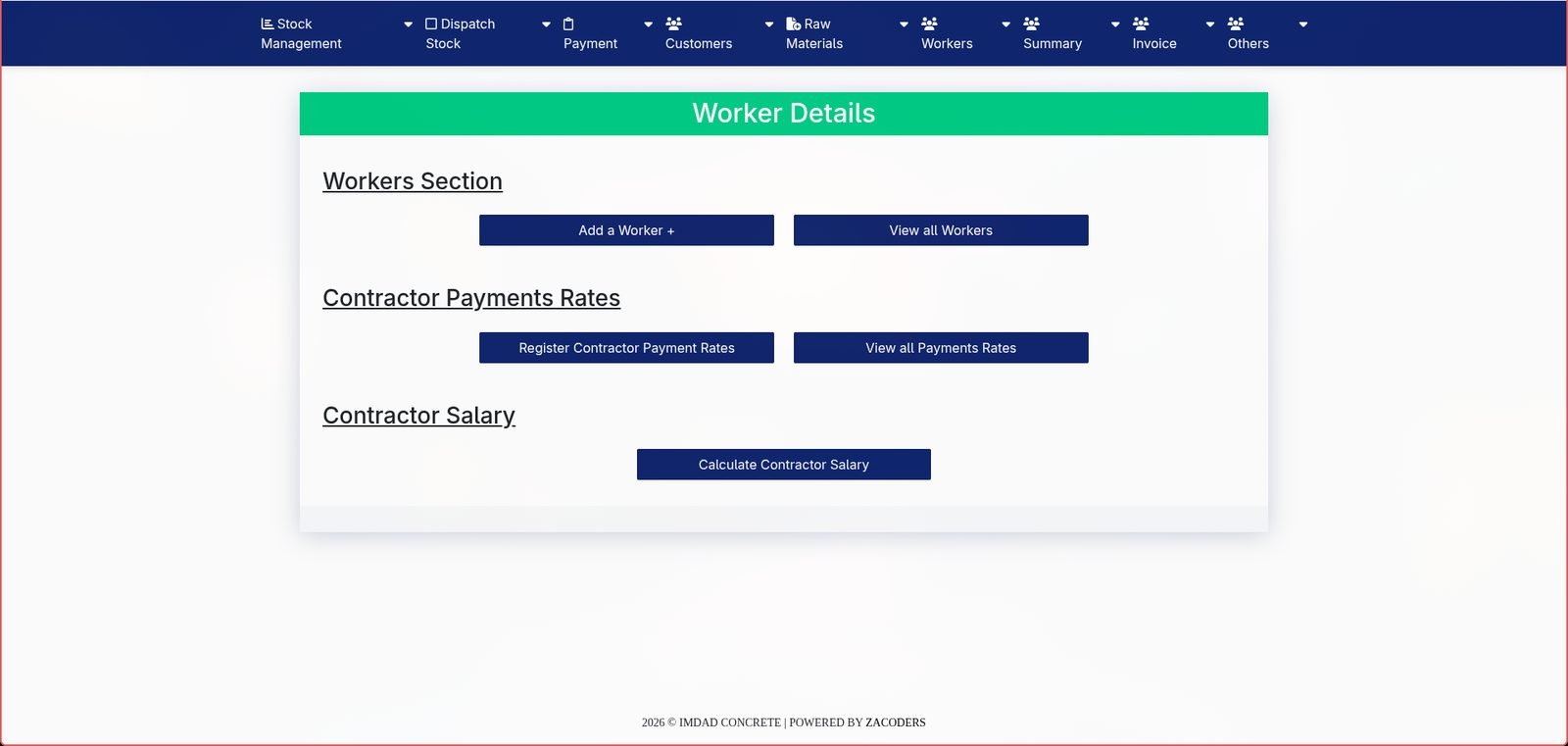 Workforce & contractors screenshot
